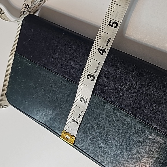 Celine Large Zipped Multifunction Bicolor Calf Leather green and navy blue - Picture 15 of 16